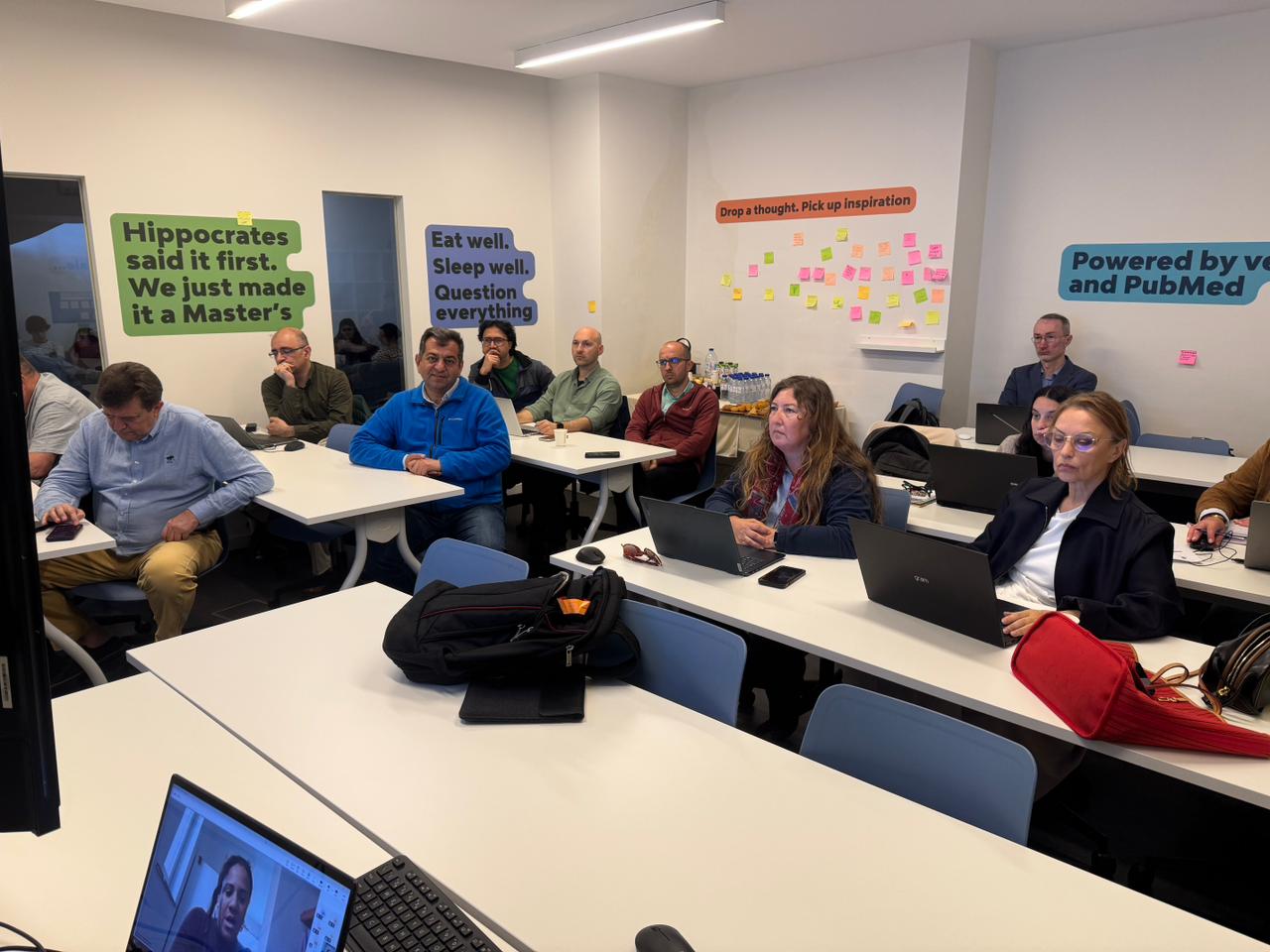 Participants and meeting materials at the Lisbon kick-off meeting