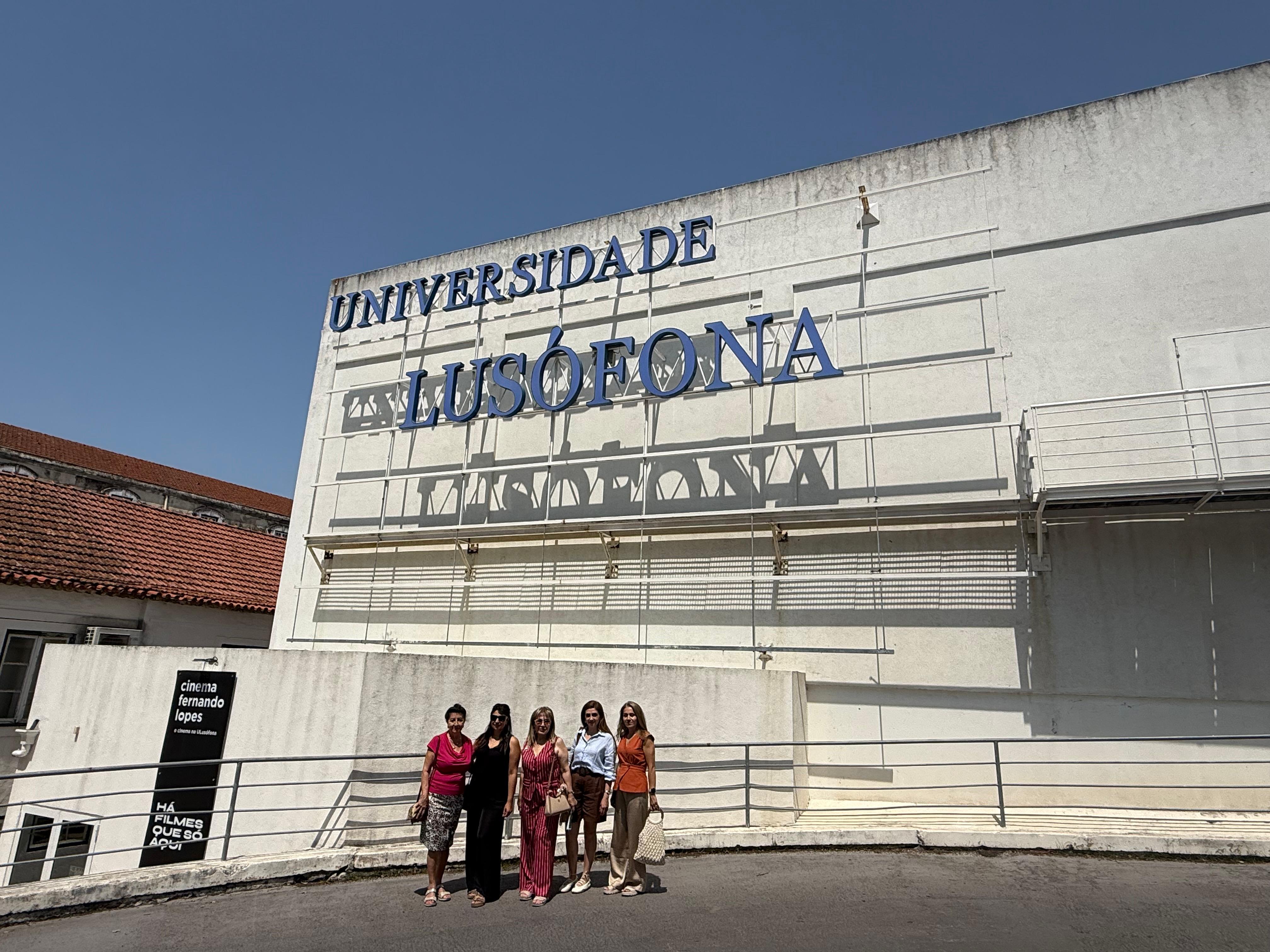 SETM researchers from Azerbaijan standing outside Lusofona University
